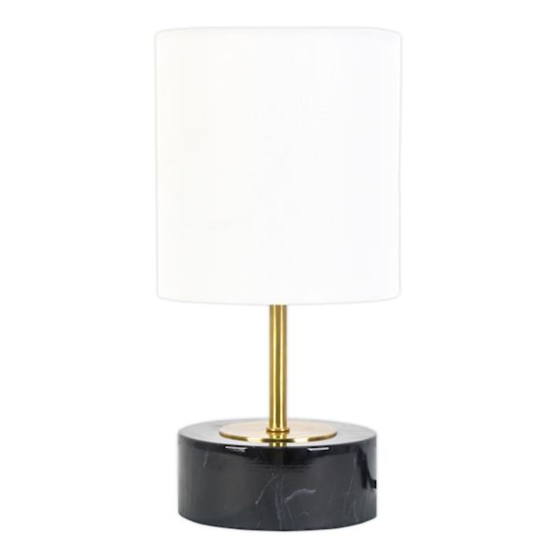 Crosby St. Black Marble Mini Table Lamp with Shade, 12″