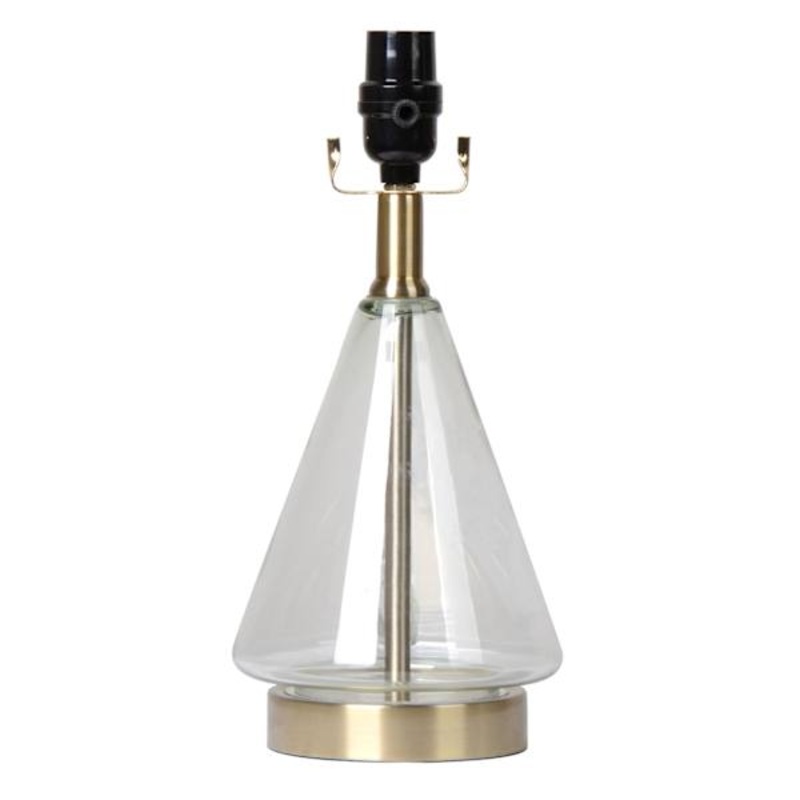 Crosby St. Clear Glass Cone Small Lamp Base, 13.5″