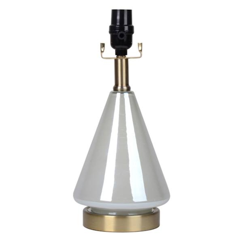 Crosby St. Pearlized Cone Glass Lamp Base, 13.5″