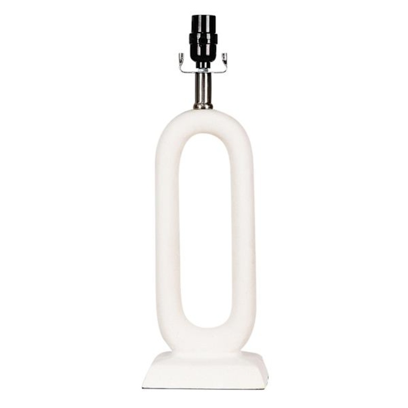 Crosby St. White Circular Ceramic Lamp Base, 16″