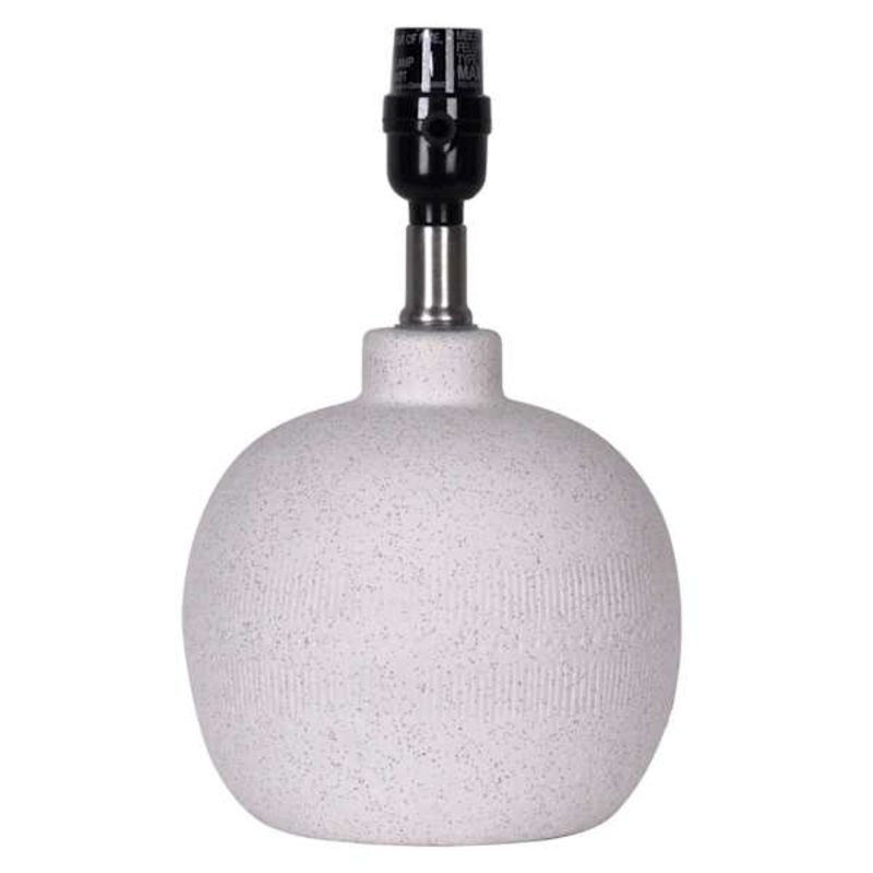 Crosby St. White Textured Round Mini Lamp Base, 11″