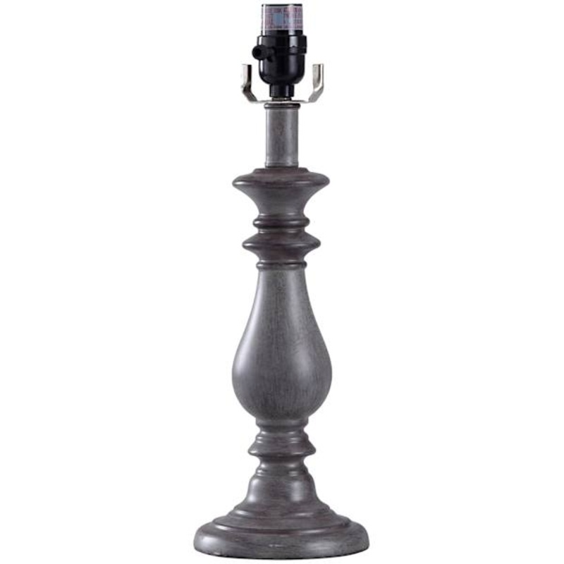 Dark Grey Wash Small Lamp Base, 16″