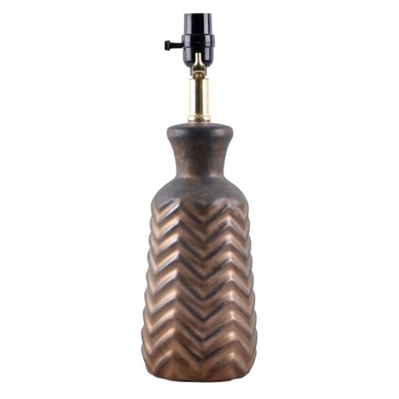 Distressed Chevron Patterned Ceramic Accent Lamp, 16″