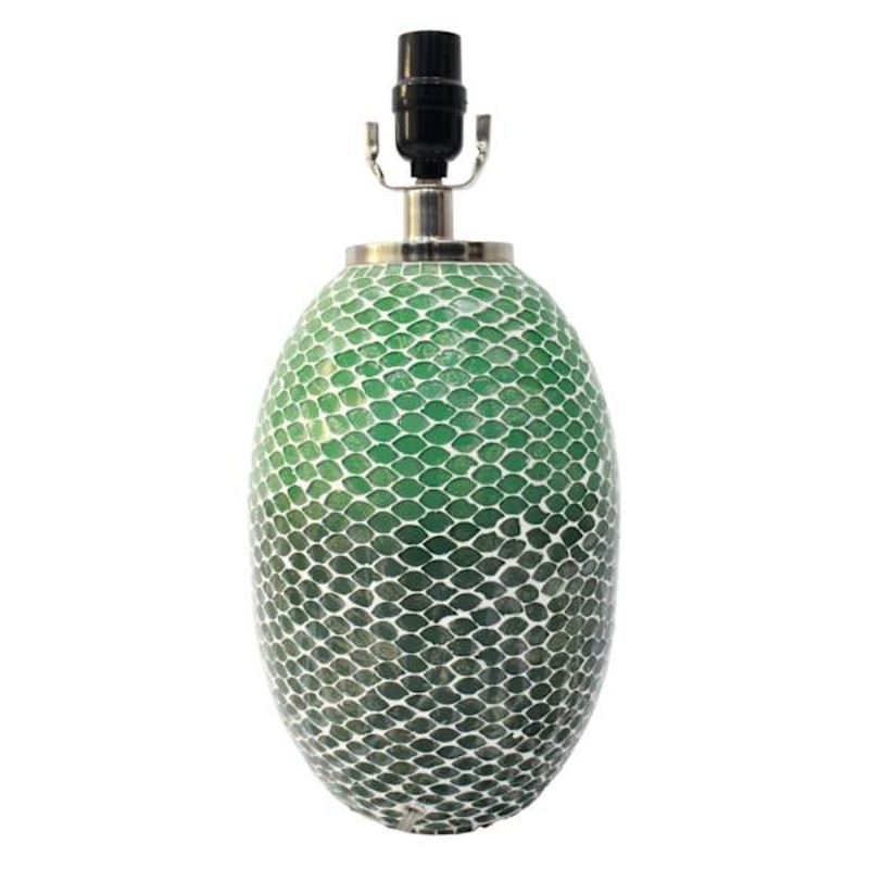 Green Ombre Mosaic Small Table Lamp Base, 15.7″
