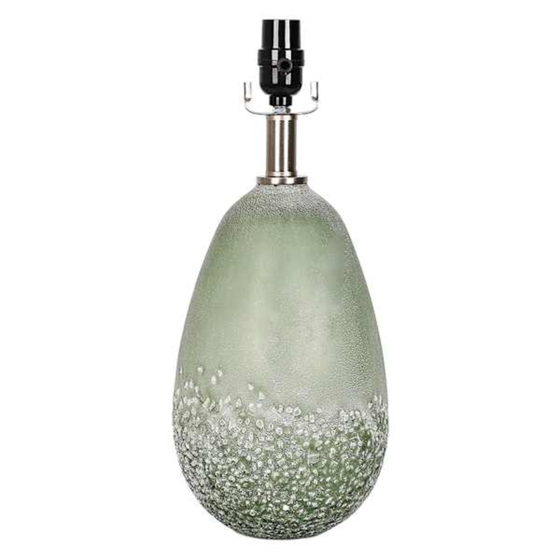 Green Recycled Art Glass Small Lamp Base, 16.8″