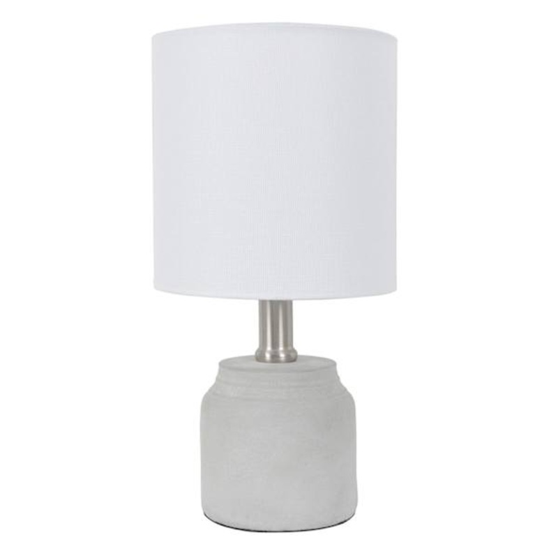 Grey Concrete Mini Table Lamp with Shade, 12″