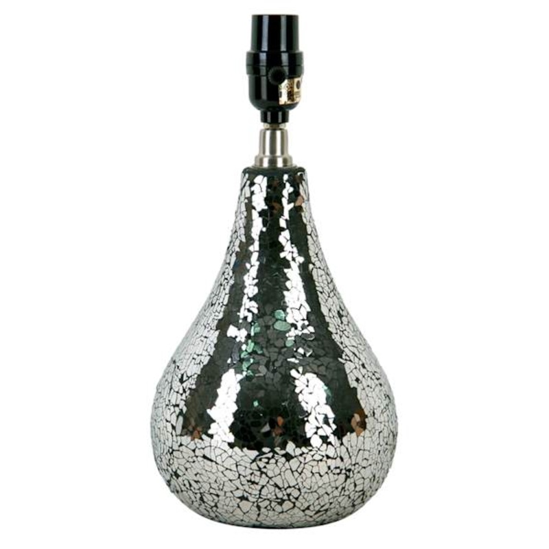 Grey Mosaic Accent Lamp Base, 13.5″
