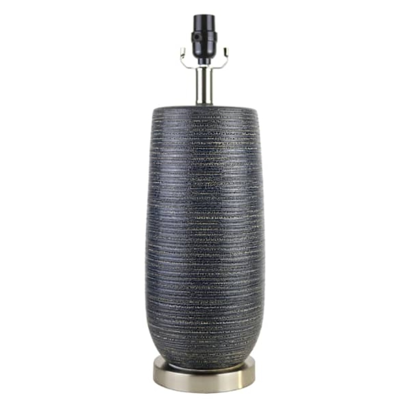 Grey Textured Metallic Lamp, 20″