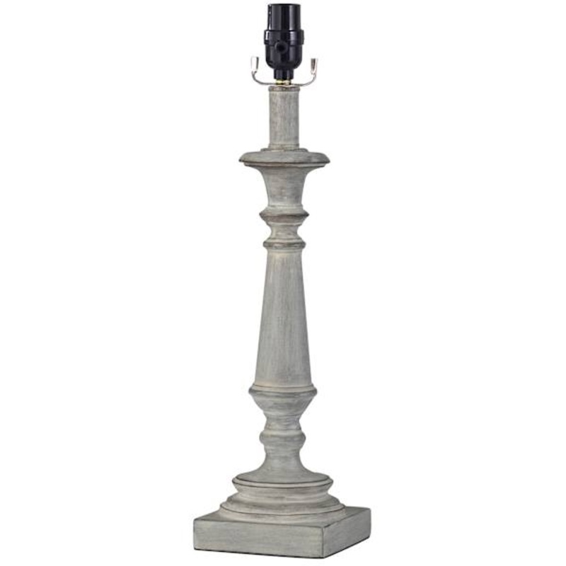 Grey Wash Table Lamp Base, 19″