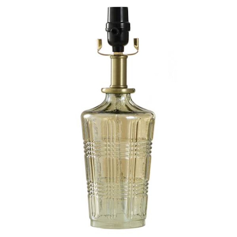 Iridescent Amber Cut Glass Accent Lamp, 13.5″