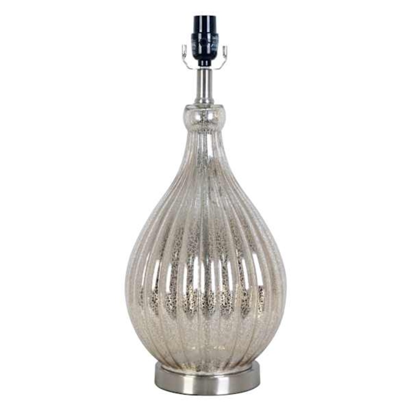 Ribbed Mirrored Glass Table Lamp, 20.5″