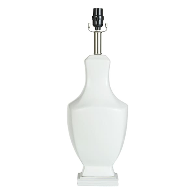 White Ceramic Urn Table Lamp, 23″