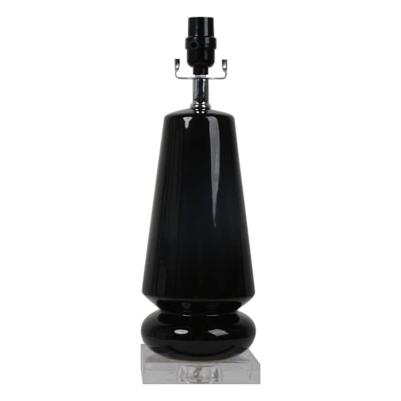 Black Ceramic with Acrylic Platform Medium Table Lamp Base, 18″