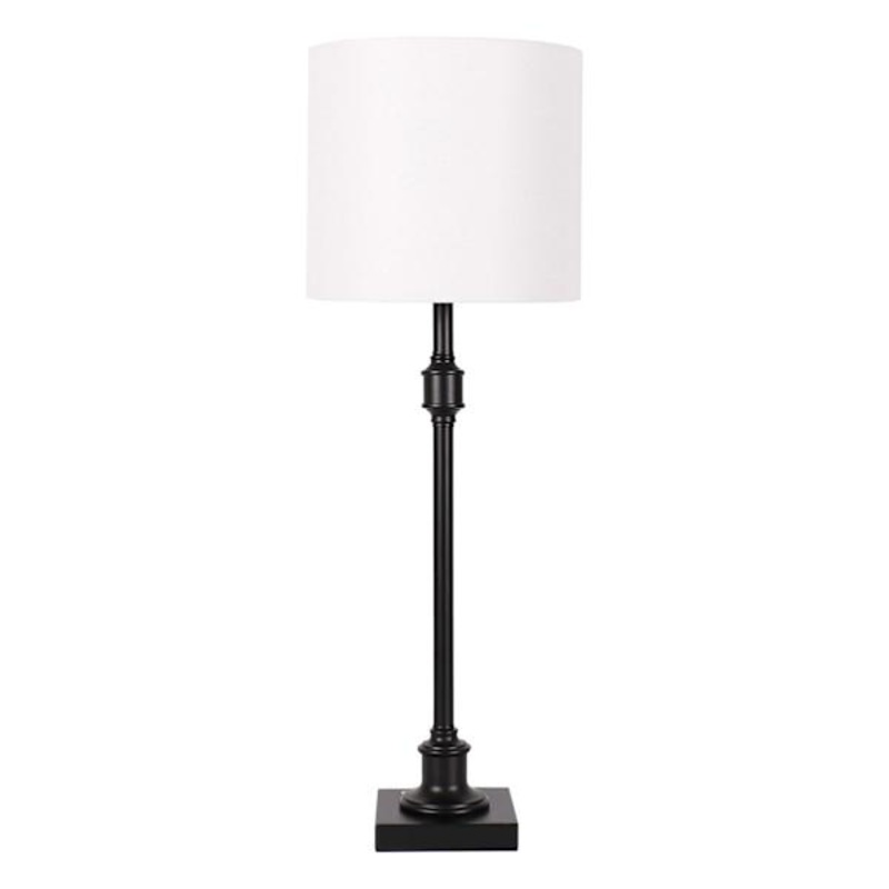 Black Metal Buffet Large Table Lamp with Shade, 29″