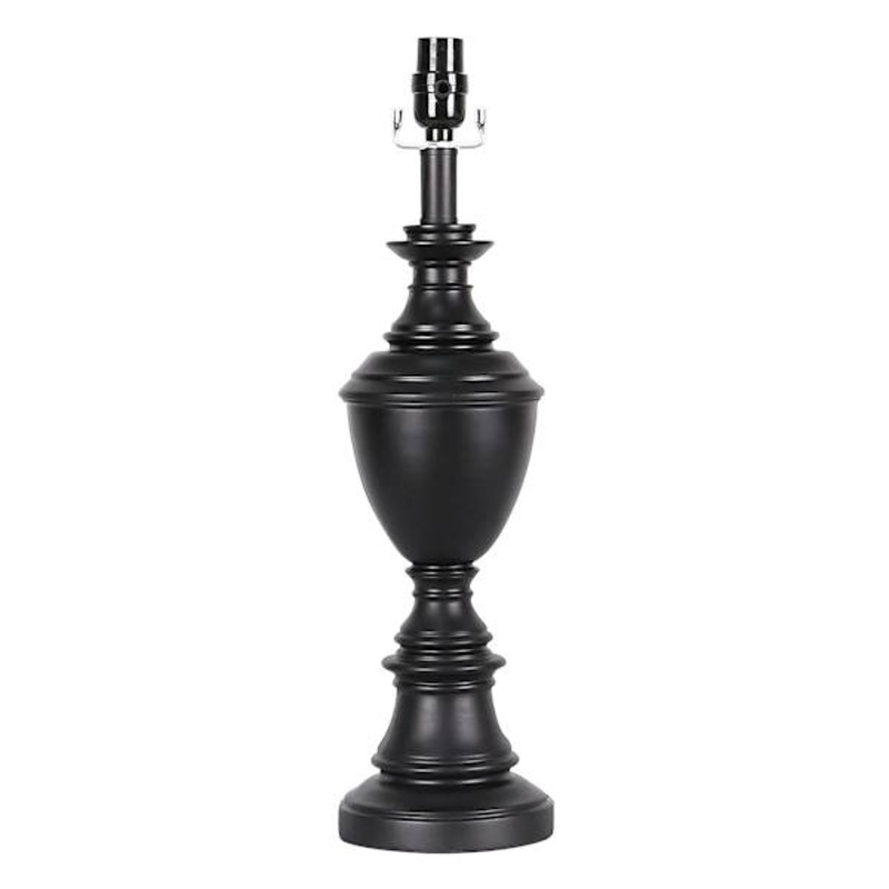 Black Turn Style Metal Medium Table Lamp Base, 21″