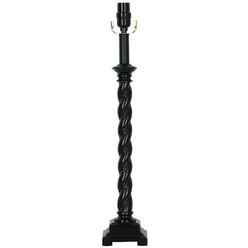 Black Twist Buffet Large Table Lamp Base, 24″