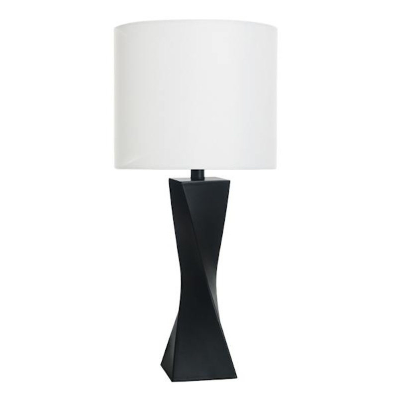 Black Twist Medium Table Lamp, 20″