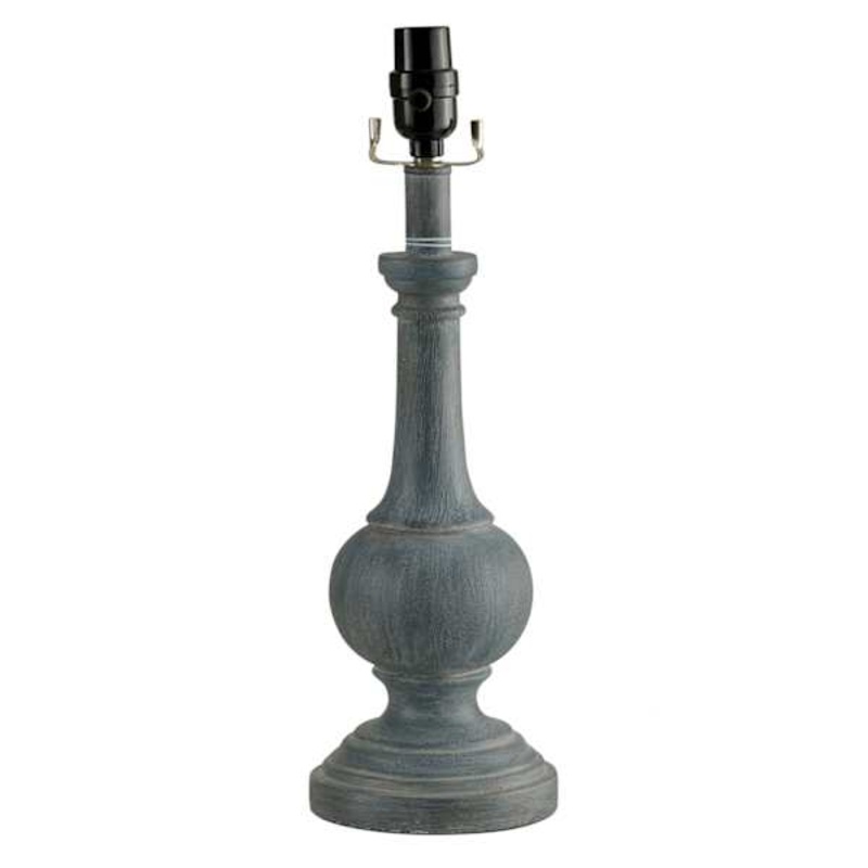 Blue Distressed Medium Table Lamp Base, 17″