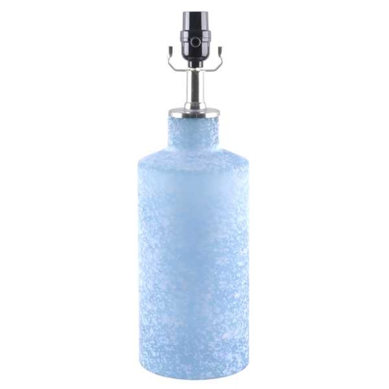 Blue Frosted Sea Glass Medium Table Lamp Base, 17.5″