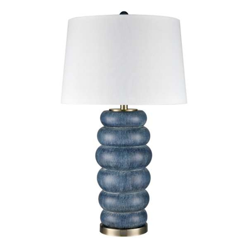 Blue Stacked Stones Large Lamp with Shade, 31″