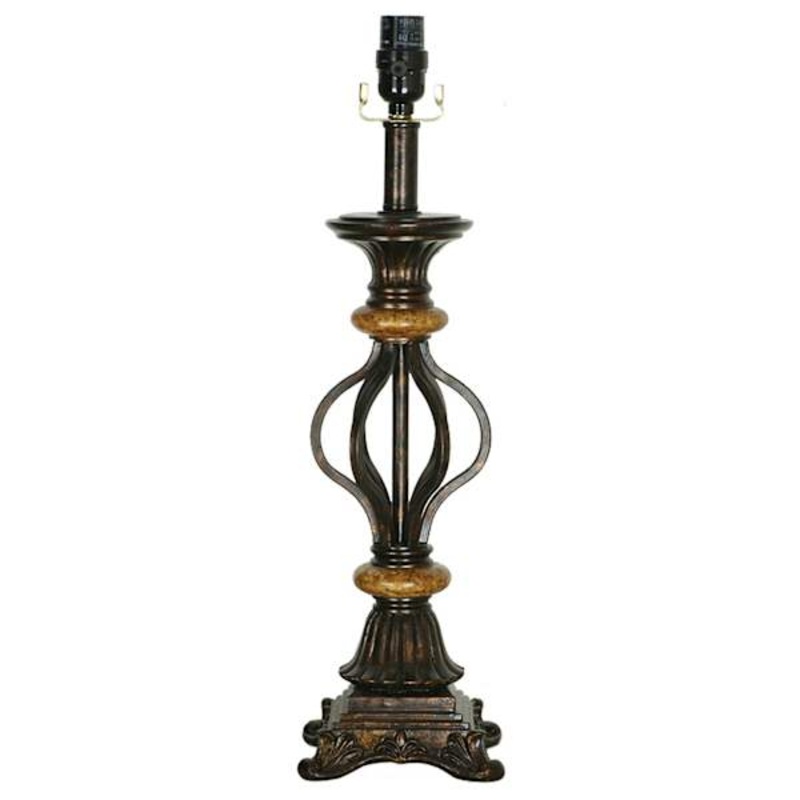 Bronze Open Metal Medium Table Lamp Base, 21″