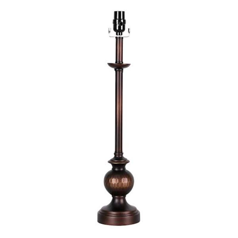 Bronze & Wood Large Table Lamp Base, 24″