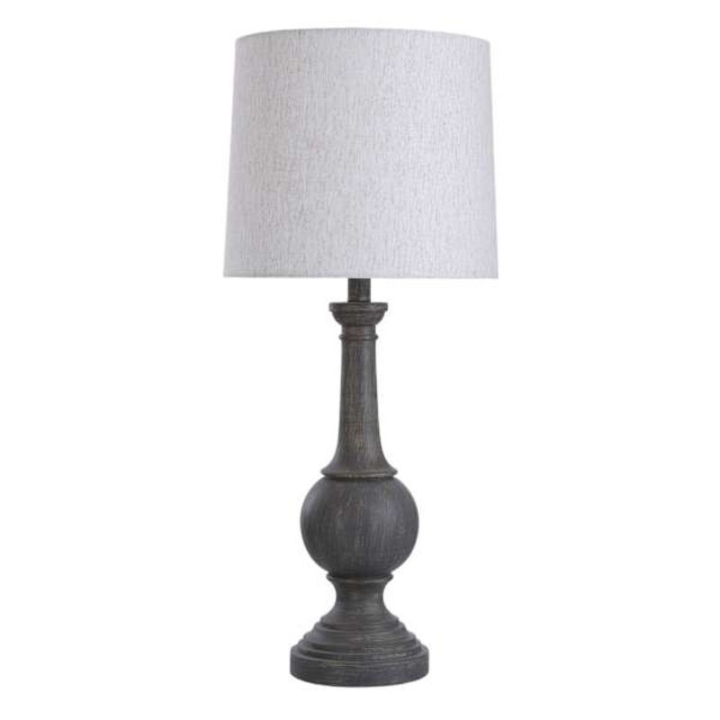 Brown Spindle Large Table Lamp with Shade, 28″