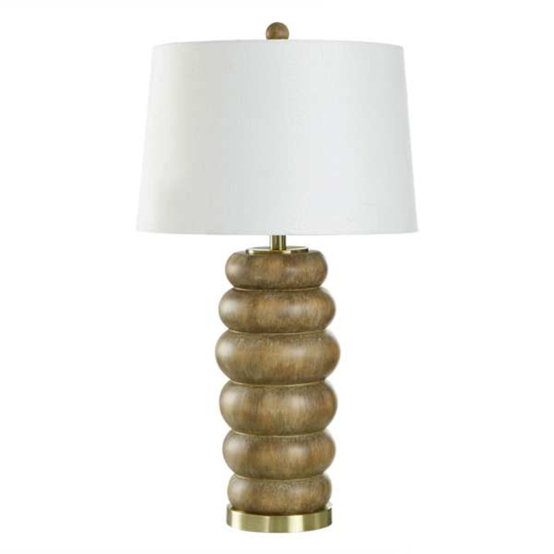 Brown Stacked Stones Large Lamp with Shade, 31″