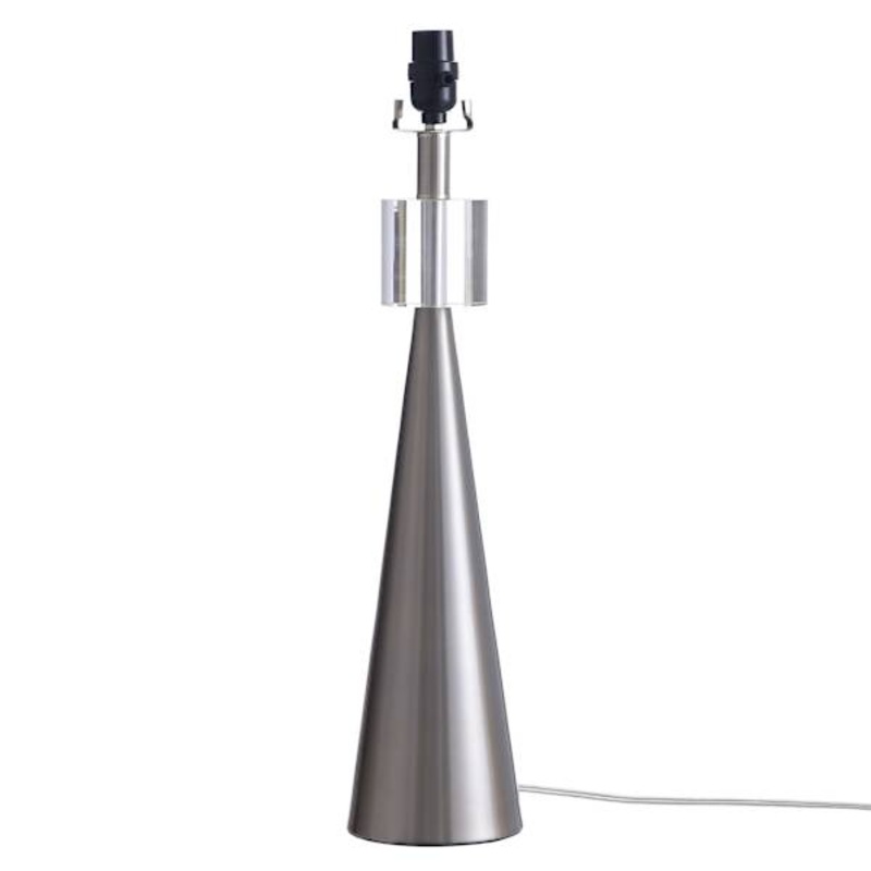 Brushed Steel Metal Large Table Lamp Base, 24″