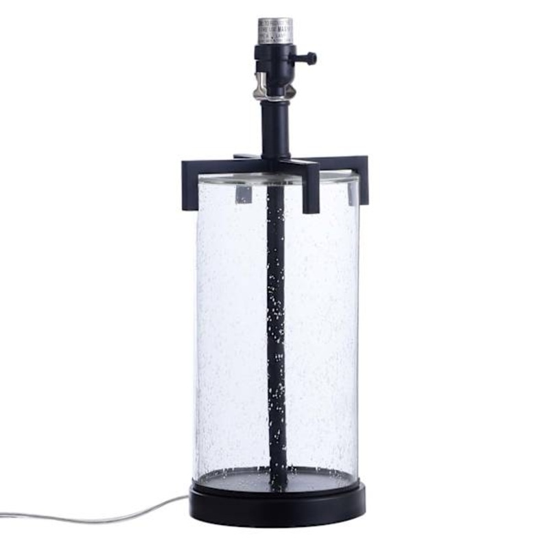 Clear Glass Accent Medium Table Lamp Base, 18″