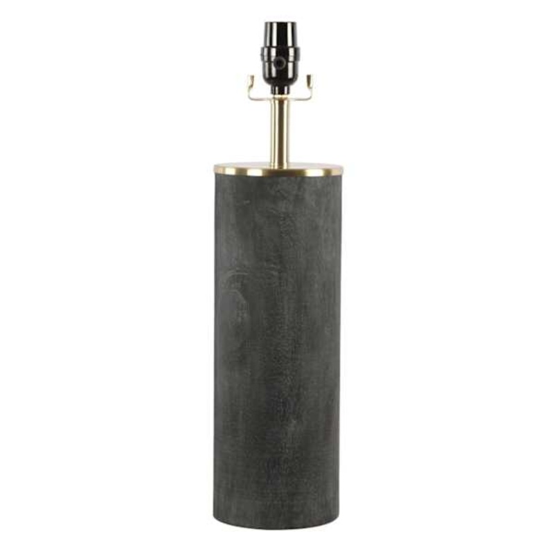 Crosby St. Black Wood Column Medium Table Lamp Base, 19″