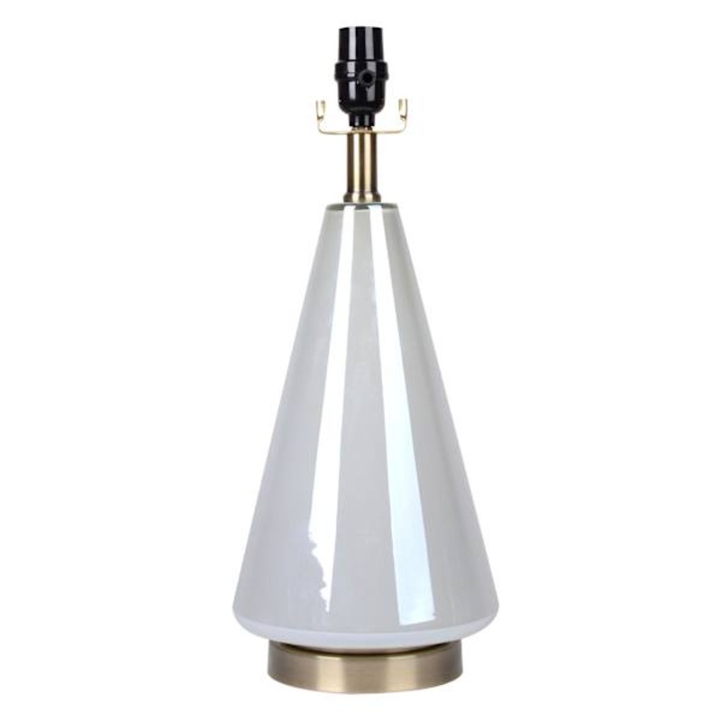 Crosby St. Pearlized Cone Glass Medium Table Lamp Base, 18.3″