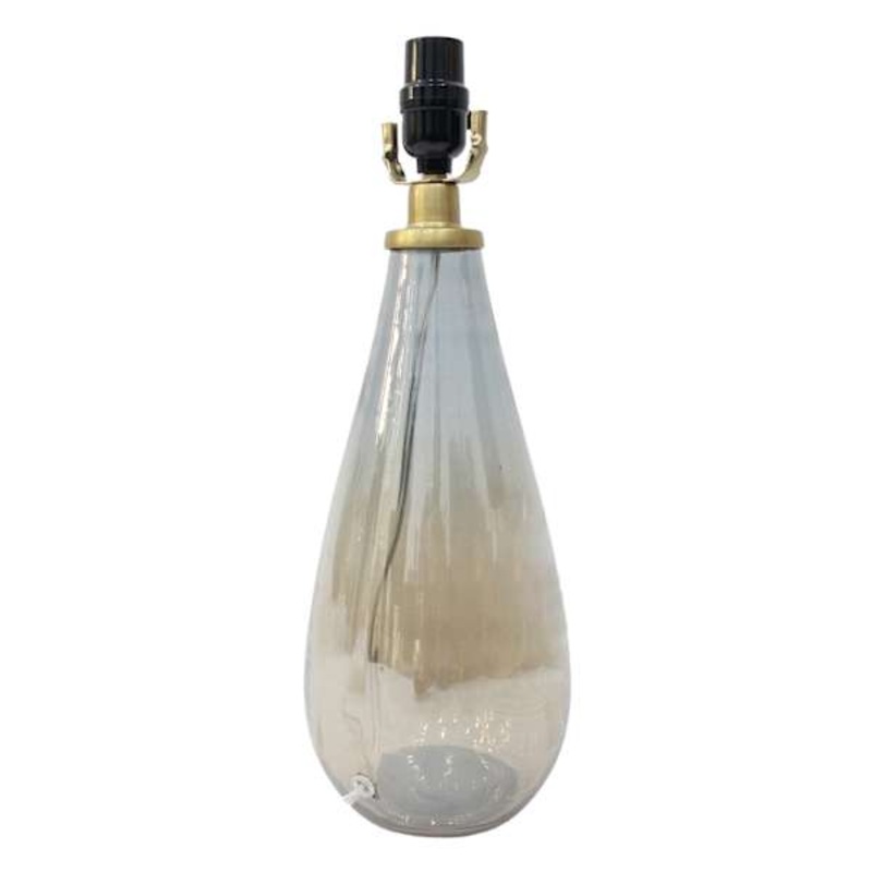 Crosby St. Smoke Amber Glass Teardrop Medium Table Lamp Base, 17.2″