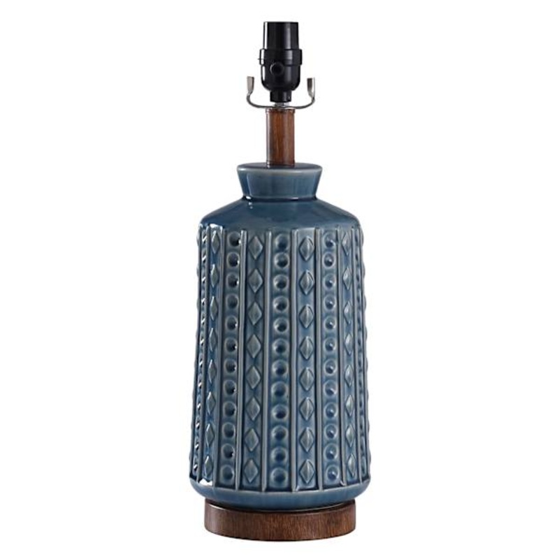 Dark Blue Ceramic Medium Table Lamp Base, 18″