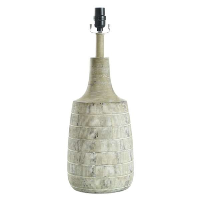 Distressed Tan & White Medium Table Lamp Base, 22″