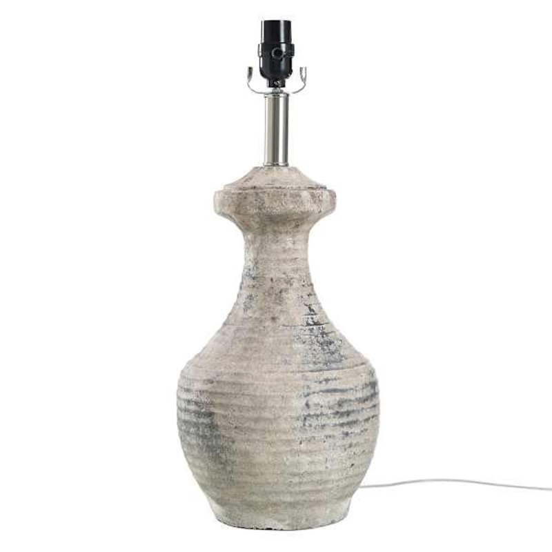 Found & Fable Distressed Gray Concrete Medium Table Lamp Base, 21″