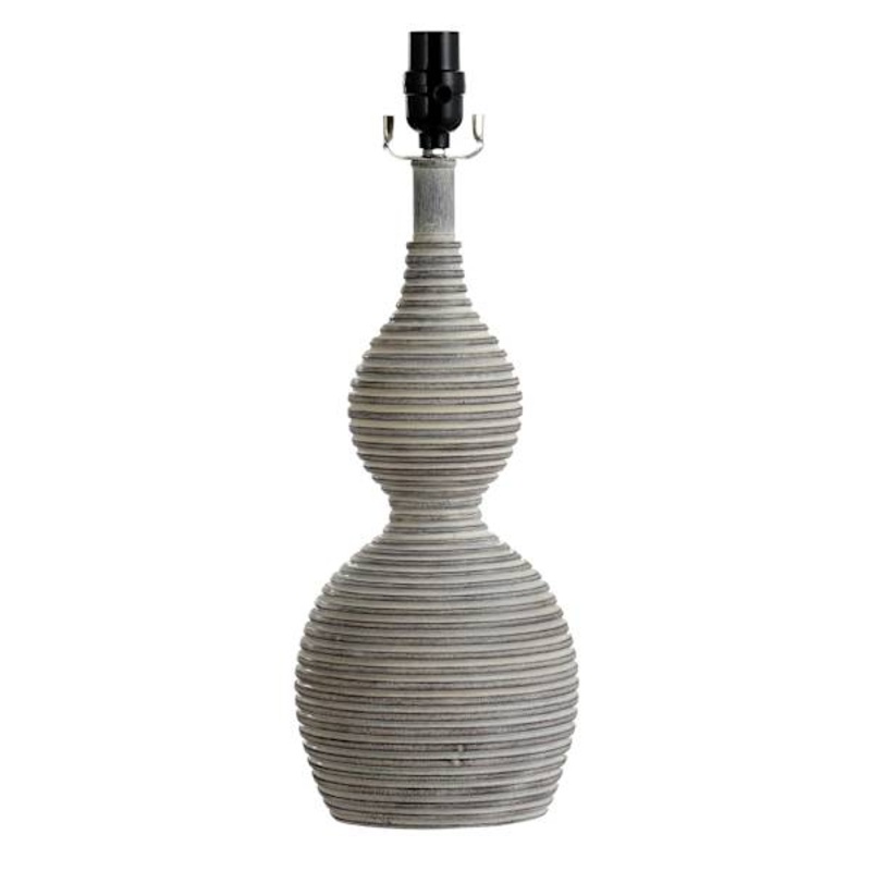 Found & Fable Gray Double Gourd Medium Table Lamp Base, 19″