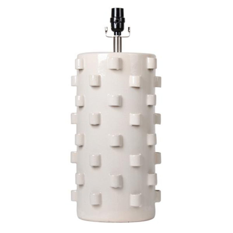 Found & Fable off White Ceramic Loop Detail Medium Table Lamp Base, 21″