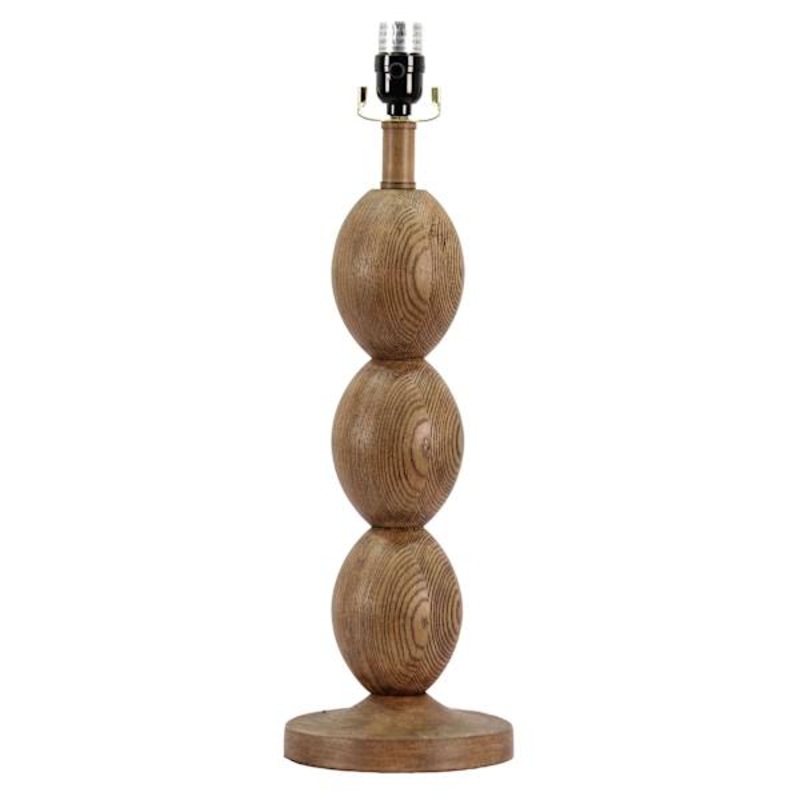 Found & Fable Walnut Wood Finish Stacked Medium Table Lamp Base, 22″