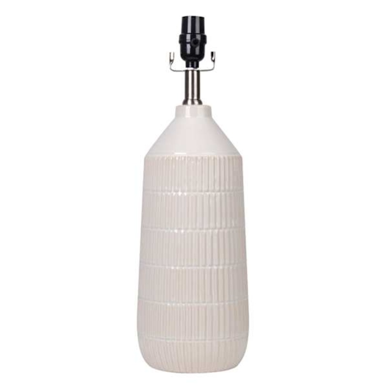 Found & Fable White Textured Ceramic Medium Table Lamp Base, 19″