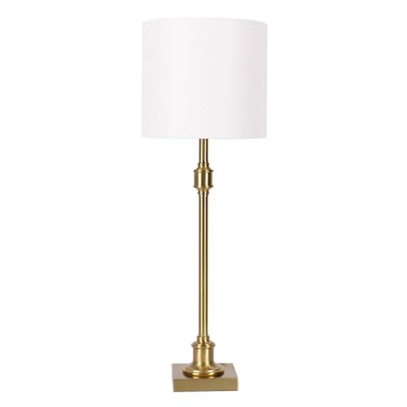 Gold Metal Buffet Large Table Lamp with Shade, 29″