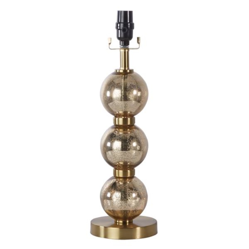 Gold Stacked Ball Medium Table Lamp Base, 17″