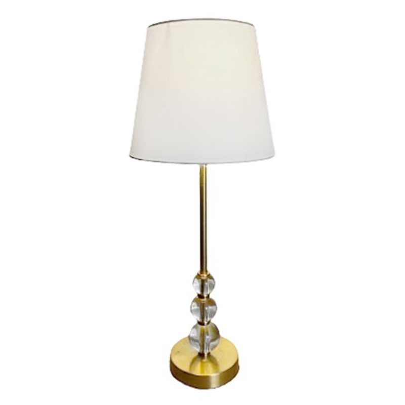 Gold Stacked Crystal Buffet Large Table Lamp with Shade, 28″