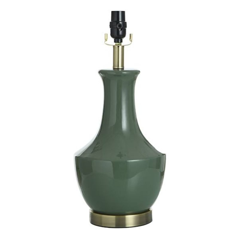 Grace Mitchell Green Urn Ceramic Medium Table Lamp Base, 18″