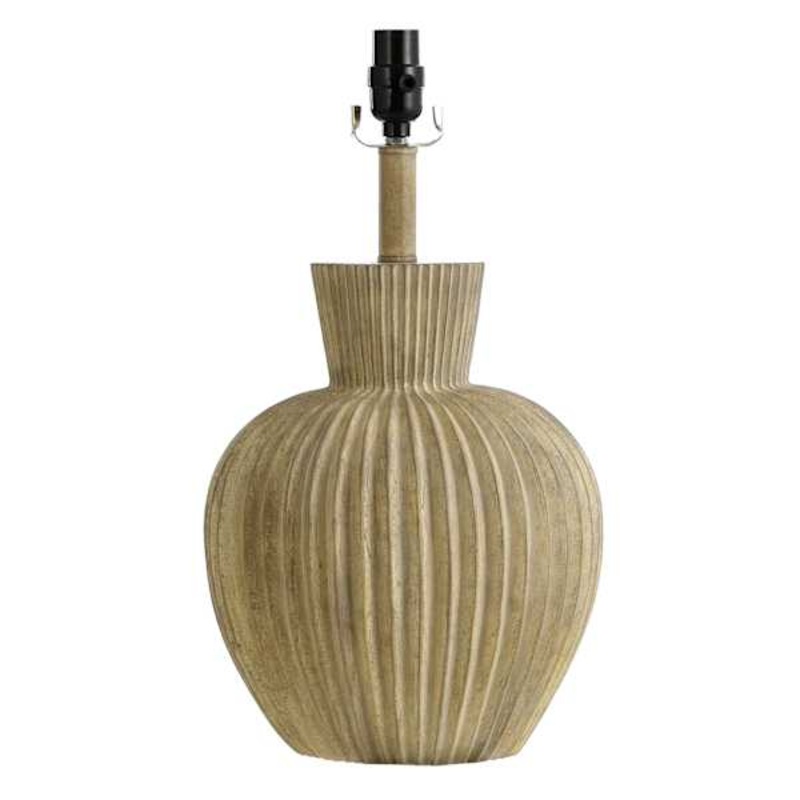 Grey Ribbed Medium Table Lamp Base, 19″