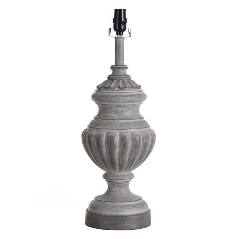 Grey Wash Large Table Lamp Base, 23″
