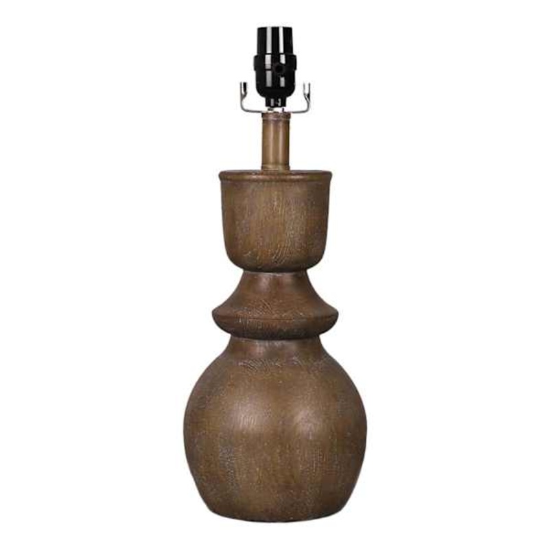 Grey Wood Spindle Medium Table Lamp Base, 17″