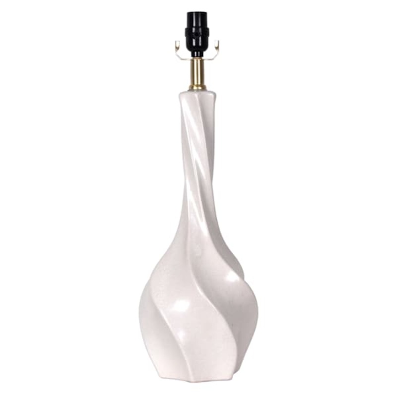 Honeybloom White Ceramic Twist Large Table Lamp Base, 23″