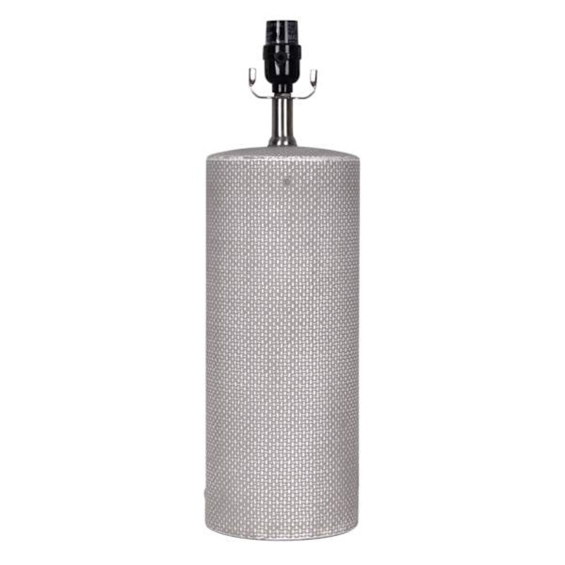 Light Grey Check Patterned Medium Table Lamp Base, 19″