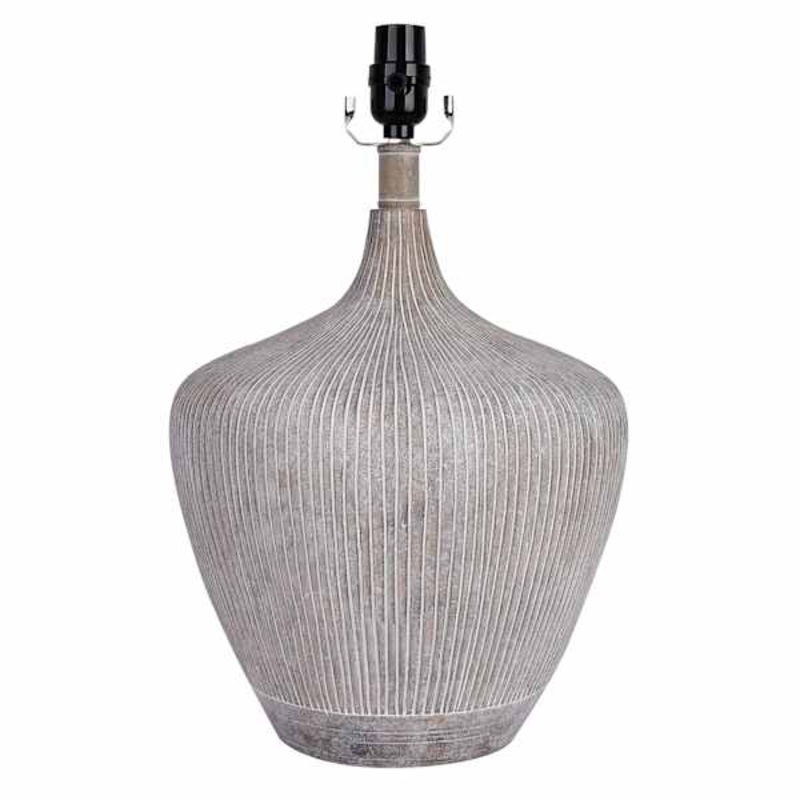 Light Grey Textured Medium Table Lamp Base, 12.5″